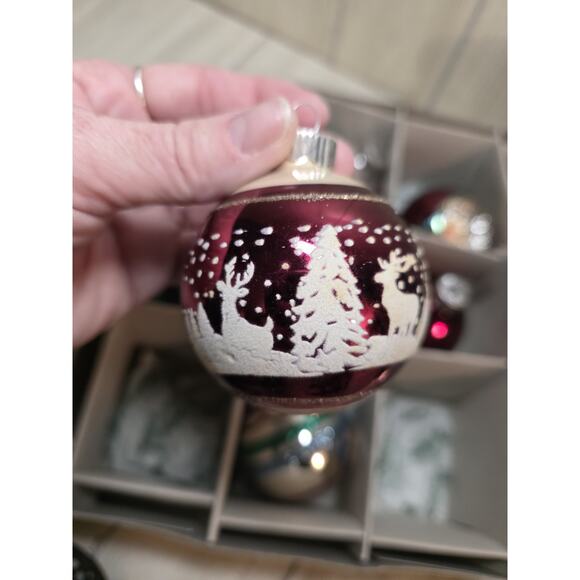 Christopher Radko Shiny Brite 8 Christmas Ornaments Mixed Frosted Reflector Read - Picture 3 of 13